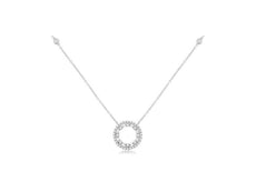 .5CT DIAMOND 14K WHITE GOLD ROUND & BAGUETTE CIRCLE OF LIFE BY THE YARD NECKLACE