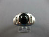 ESTATE .15CT DIAMOND & AAA ONYX CABOCHON 14KT WHITE GOLD OVAL & ROUND MENS RING