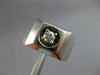 WIDE .20CT DIAMOND 14K WHITE GOLD SOLITAIRE ROUND SQUARE MATTE & SHINY MENS RING