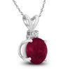 .48CT DIAMOND & AAA RUBY 14KT WHITE GOLD 3D CLASSIC SOLITAIRE FLOATING PENDANT