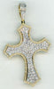 ESTATE LARGE 3CT DIAMOND 14KT YELLOW GOLD 3D PAVE UNISEX CROSS FLOATING PENDANT
