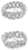 EXTRA LARGE 20.62CT DIAMOND 18KT WHITE GOLD MULTI ROW CUBAN CUFF TENNIS BRACELET