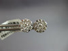 ESTATE LARGE .99CT DIAMOND 14KT WHITE GOLD 3D CLUSTER INVISIBLE STUD EARRINGS