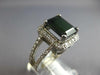 LARGE 5.15CT DIAMOND & AAA GREEN TOURMALINE 14KT WHITE GOLD HALO ENGAGEMENT RING