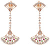 .72CT DIAMOND & AAA RUBY & TSAVORITE 14K ROSE GOLD FILIGREE FUN HANGING EARRINGS