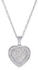 .26CT DIAMOND 18KT WHITE GOLD 3D CLASSIC DOUBLE HEART PAVE FUN FLOATING PENDANT