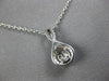 .19CT DIAMOND 14K WHITE GOLD 3D CLASSIC CLUSTER FLOWER INFINITY FLOATING PENDANT