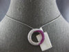 1CT DIAMOND & AAA PINK SAPPHIRE 14KT WHITE GOLD MULTI ROW CIRCLE OF LIFE PENDANT