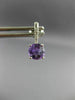 ESTATE .83CT DIAMOND & AAA AMETHYST 14KT WHITE GOLD 3D ROUND HANGING EARRINGS