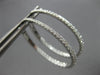 ESTATE LARGE 1.02CT DIAMOND 14K WHITE GOLD INSIDE OUT OVAL HOOP HANGING EARRINGS