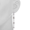 ESTATE .62CT DIAMOND & ENAMEL 18K WHITE GOLD BAMBOO BY THE YARD HANGING EARRINGS