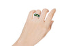 1.38CT DIAMOND & GREEN ENAMEL 18KT 2 TONE GOLD MOON & STAR FUN ANNIVERSARY RING