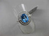 ESTATE 3.44CT DIAMOND & AAA BLUE TOPAZ 14KT WHITE GOLD DOUBLE HALO FUN RING