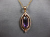 ESTATE 1.15CT DIAMOND & AAA AMETHYST 14KT ROSE GOLD 3D FILIGREE FLOATING PENDANT