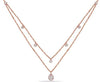 .67CT DIAMOND 14K ROSE GOLD 3D DOUBLE STRAND TEAR DROP BY THE YARD LOVE NECKLACE