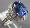 LARGE 6.35CT DIAMOND & AAA TANZANITE 18KT WHITE GOLD 3D FILIGREE ENGAGEMENT RING
