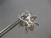 ESTATE LARGE 1.77CT DIAMOND 18KT WHITE GOLD 3D FLOWER CLIP ON HANGING EARRINGS