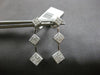 LARGE 1.0CT DIAMOND 18KT WHITE GOLD PRINCESS INVISIBLE GEOMETRICAL FUN EARRINGS
