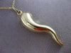 ESTATE 14K YELLOW GOLD 3D SHINY HANDCRAFTED ITALIAN HORN FLOATING PENDANT #24297