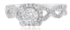 ESTATE .79CT DIAMOND 14K WHITE GOLD 3D SOLITAIRE FLOWER INFINITY ENGAGEMENT RING