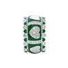 LARGE 1.14CT DIAMOND & GREEN ENAMEL 18KT WHITE GOLD MULTI HEART ANNIVERSARY RING