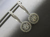 ESTATE .98CT DIAMOND 14KT WHITE GOLD 3D CLASSIC FLOWER HALO FUN HANGING EARRINGS