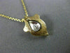 ESTATE .02CT DIAMOND 14KT WHITE & YELLOW GOLD 3D TEAR DROP ANCHOR PENDANT #22166