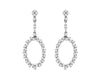 ESTATE .98CT DIAMOND 14KT WHITE GOLD 3D MULTI LEAF OVAL HANGING EARRINGS