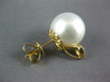 ESTATE LARGE .27CT DIAMOND & AAA SOUTH SEA PEARL 18KT YELLOW GOLD STUD EARRINGS