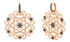 .60CT MOCHA DIAMOND 18KT ROSE & BLACK GOLD 3D FLOWER STAR FUN HANGING EARRINGS
