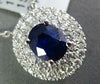 ESTATE 1.15CT DIAMOND & AAA SAPPHIRE 18K WHITE GOLD 3D OVAL DOUBLE HALO PENDANT