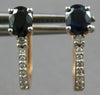 ESTATE .77CT DIAMOND & AAA SAPPHIRE 14K ROSE GOLD FUN LEVERBACK HANGING EARRINGS