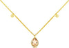 .77CT DIAMOND & AAA MORGANITE 14KT YELLOW GOLD PEAR SHAPE & ROUND LOVE NECKLACE