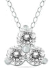 .50CT DIAMOND 14K WHITE GOLD 3D CLASSIC 3 STONE TRIANGULAR LOVE FLOATING PENDANT