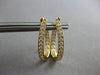 ESTATE .65CT DIAMOND 14KT YELLOW GOLD 3D INSIDE OUT OVAL HOOP HANGING EARRINGS