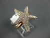 ESTATE WIDE .77CT DIAMOND 14KT ROSE GOLD 3D CLASSIC LUCKY STARFISH FUN RING