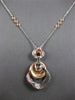 LARGE .67CT DIAMOND 14K WHITE & ROSE GOLD LOVE KNOT BY THE YARD FLOATING PENDANT