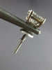 ESTATE 1.26CT DIAMOND 14KT WHITE GOLD PRINCESS SOLITAIRE STUD SCREWBACK EARRINGS