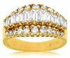 ESTATE 2.0CT ROUND & BAGUETTE DIAMOND 14KT YELLOW GOLD WEDDING ANNIVERSARY RING