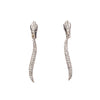ESTATE 1.52CT DIAMOND 18KT WHITE GOLD 3D DOUBLE SWIRL SNAKE FUN HANGING EARRINGS