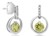 .97CT DIAMOND & AAA LEMON QUARTZ 14KT WHITE GOLD CIRCULAR FUN HANGING EARRINGS