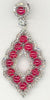 2.35CT DIAMOND & AAA RUBY 14KT WHITE GOLD CABOCHON & ROUND FUN FLOATING PENDANT