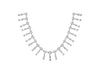ESTATE 2.83CT DIAMOND 14K WHITE GOLD 3D ROUND & BAGUETTE CLEOPATRA LOVE NECKLACE