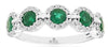 1.07CT DIAMOND & AAA EMERALD 14KT WHITE GOLD 5 STONE LOVE KNOT ANNIVERSARY RING
