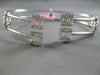 WIDE 1.0CT DIAMOND 18KT WHITE GOLD 3D ROUND & BAGUETTE INVISIBLE BANGLE BRACELET