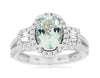 2.03CT DIAMOND & AAA AQUAMARINE 14KT WHITE GOLD ROUND & BAGUETTE ENGAGEMENT RING