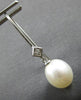 LARGE .06CT DIAMOND & AAA SOUTH SEA PEARL 14KT WHITE GOLD FUN HANGING EARRINGS