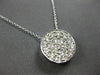 ESTATE 1.11CT DIAMOND 14KT WHITE GOLD ROUND PAVE CIRCULAR FLOATING LOVE PENDANT