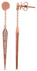 LONG .21CT DIAMOND 14KT ROSE GOLD 3D ELONGATED KITE SHAPE GEOMETRICAL EARRINGS
