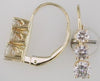 1.0CT DIAMOND 14KT YELLOW GOLD 3D PAST PRESENT FUTURE LEVERBACK HANGING EARRINGS